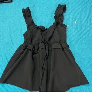 SHEIN Black Ruffle Tank Top
